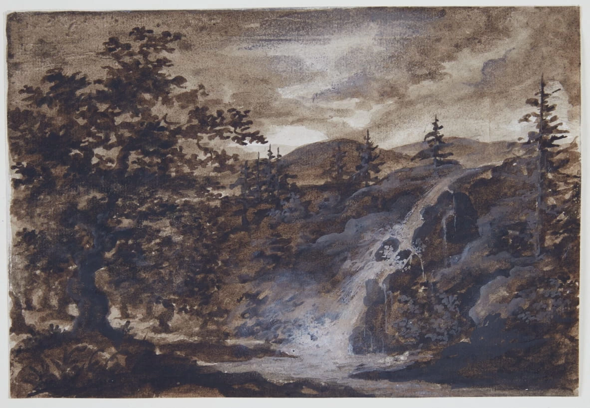 Paesaggio con rocce, alberi e fiume - Statens Museum for Kunst
